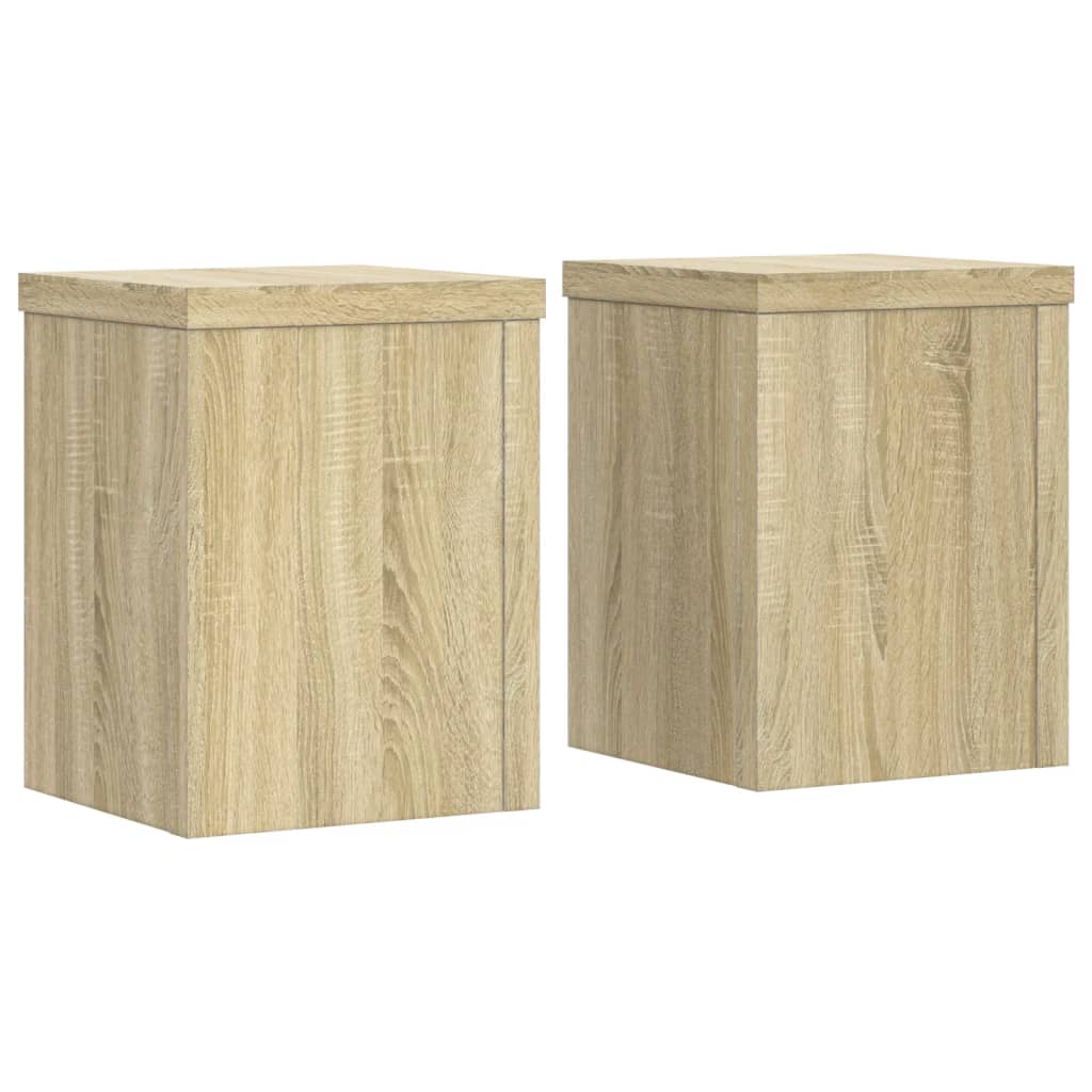 Vidaxl plantenstandaards 2 st 15x15x20 cm bewerkt hout sonoma eiken