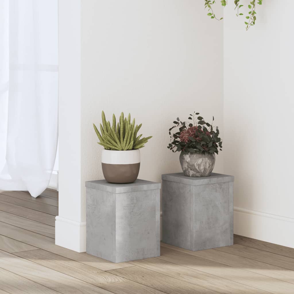 Vidaxx Pflanzenständer 2 Stück 15x15x20 cm Holzwerkstoff Betongrau