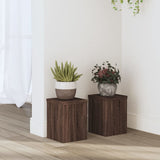 Vidaxx Pflanzenständer 2 Stück 15x15x20 cm Holzwerkstoff braune Eiche