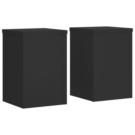 VidaXL Pflanzenständer 2 Stück 20x20x30 cm verarbeitetes Holz schwarz