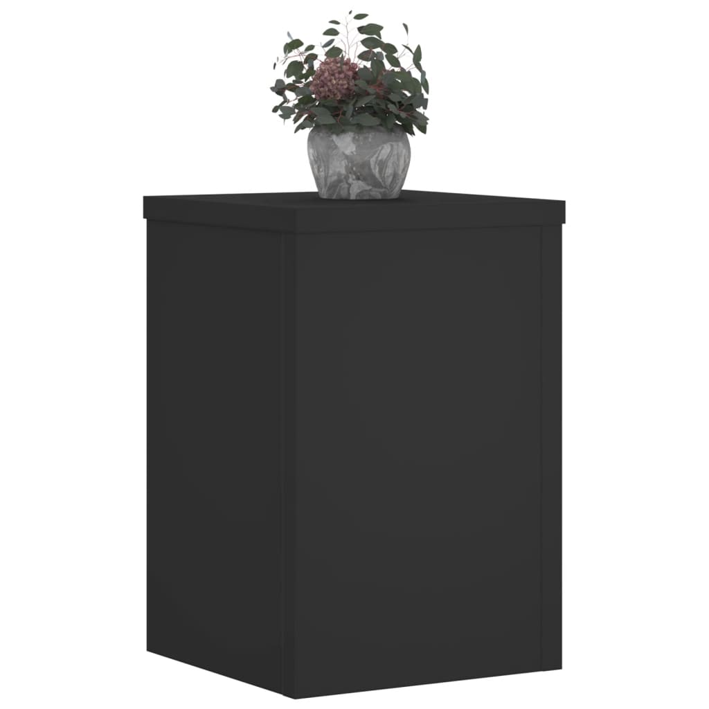 VidaXL Pflanzenständer 2 Stück 20x20x30 cm verarbeitetes Holz schwarz