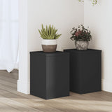 VidaXL Pflanzenständer 2 Stück 20x20x30 cm verarbeitetes Holz schwarz