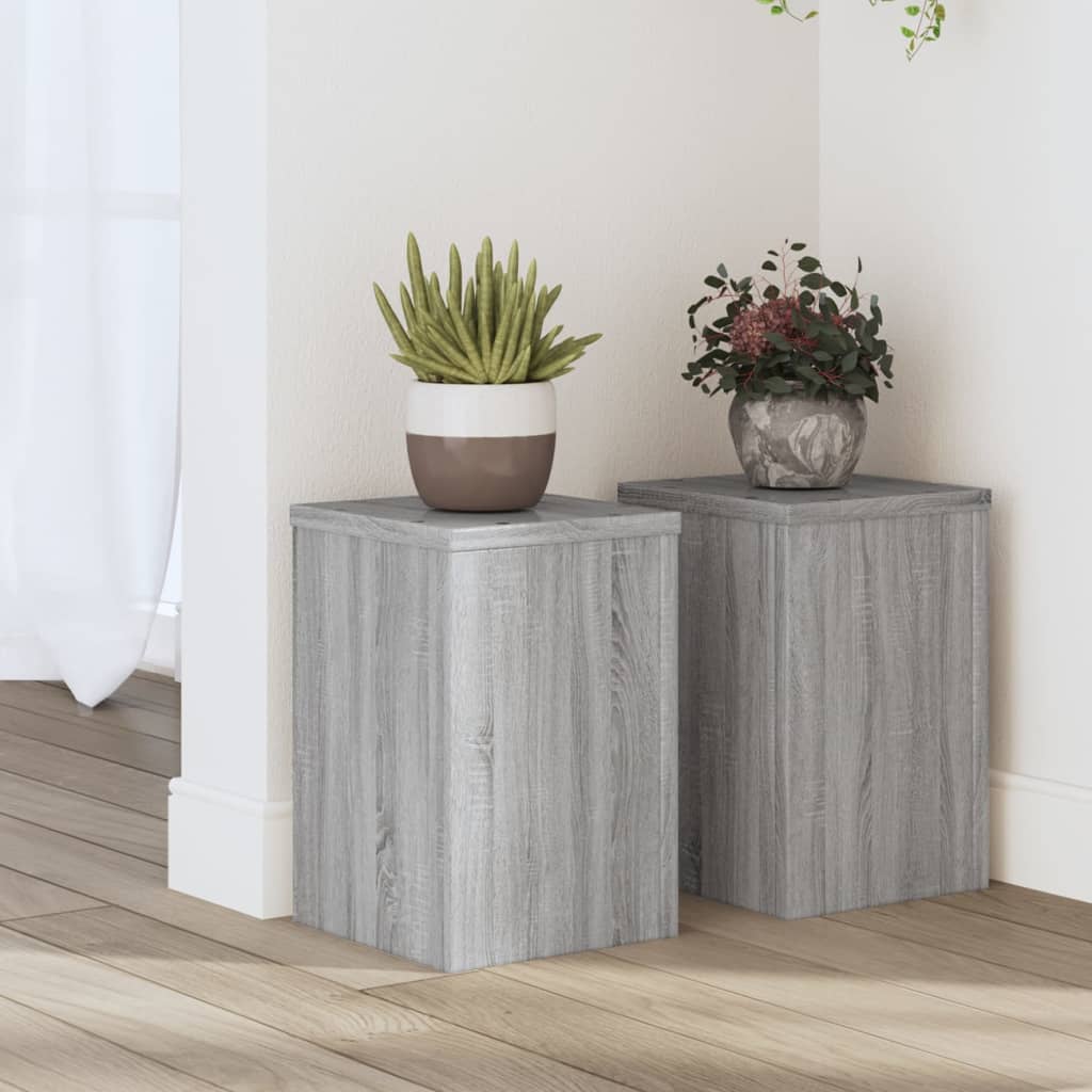 VidaXL Pflanzenständer 2 Stk. 20 x 20 x 30 cm, technisches Holz, Sonomagrau