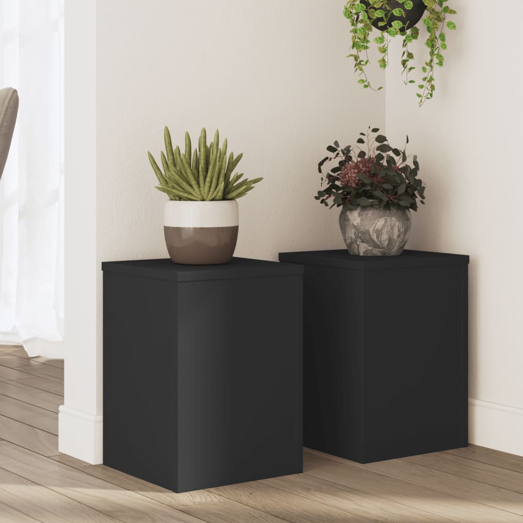 Vidaxx Pflanzenständer 2 Stück 25x25x35 cm verarbeitetes Holz schwarz
