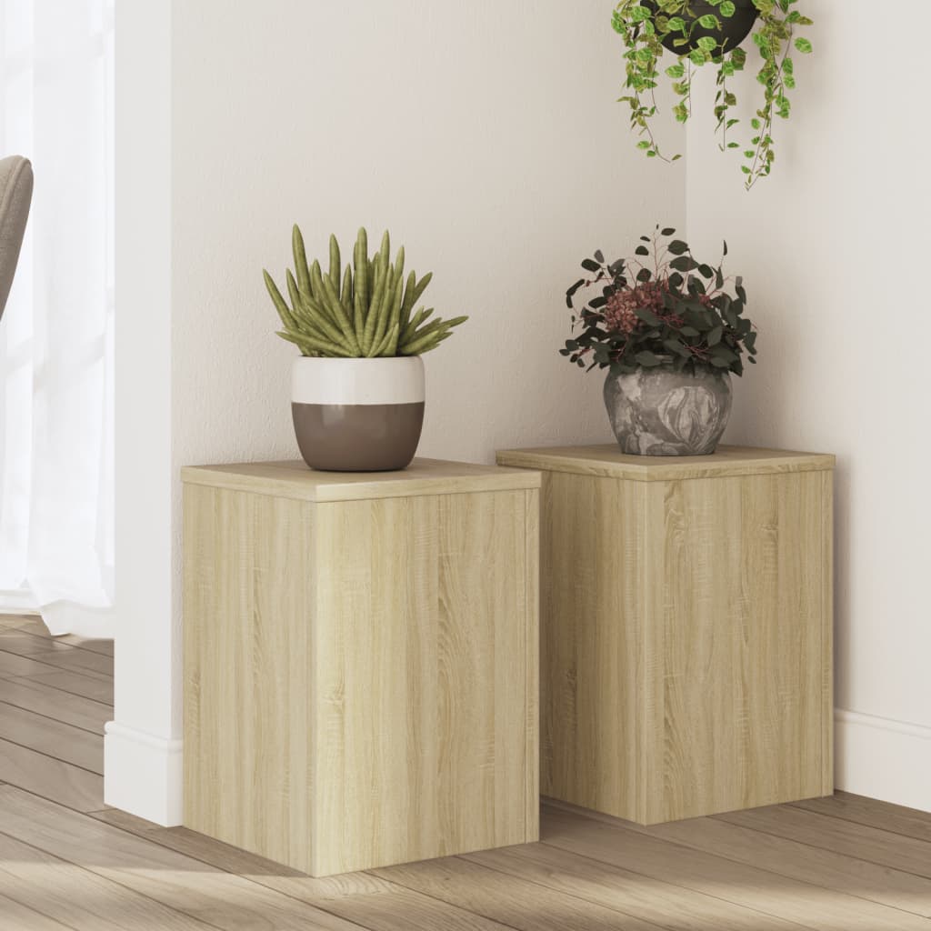 Vidaxxl Pflanzenständer 2 Stück 25x25x35 cm Holzwerkstoff Sonoma-Eiche