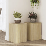Vidaxxl Pflanzenständer 2 Stück 25x25x35 cm Holzwerkstoff Sonoma-Eiche
