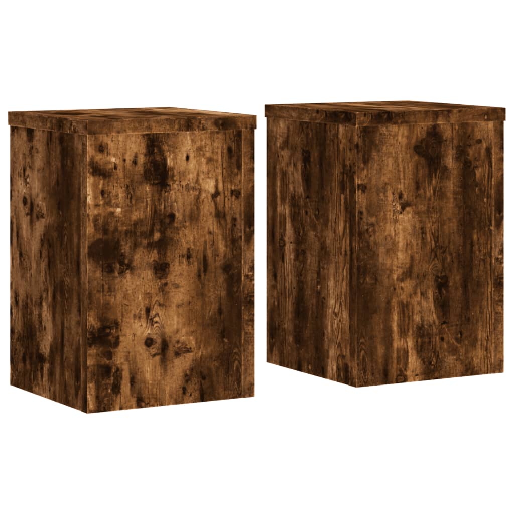Vidaxx Pflanzenständer 2 Stück 25x25x35 cm verarbeitetes Holz geräucherte Eiche