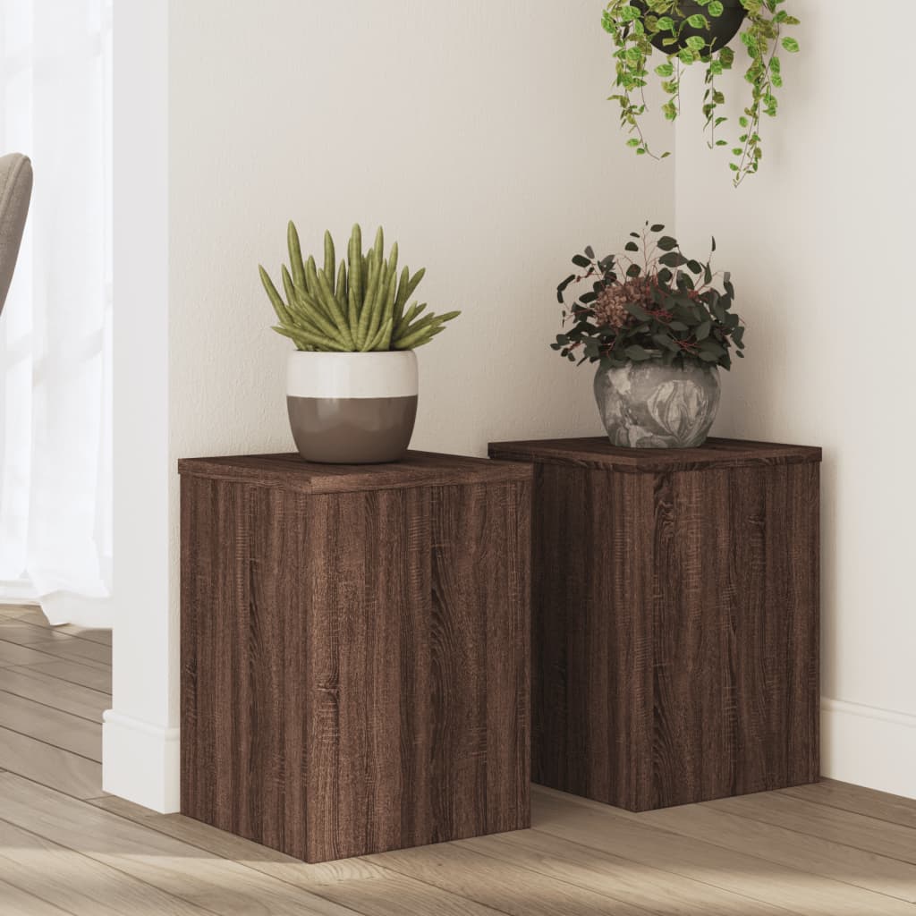 Vidaxx Pflanzenständer 2 Stück 25x25x35 cm Holzwerkstoff braune Eiche
