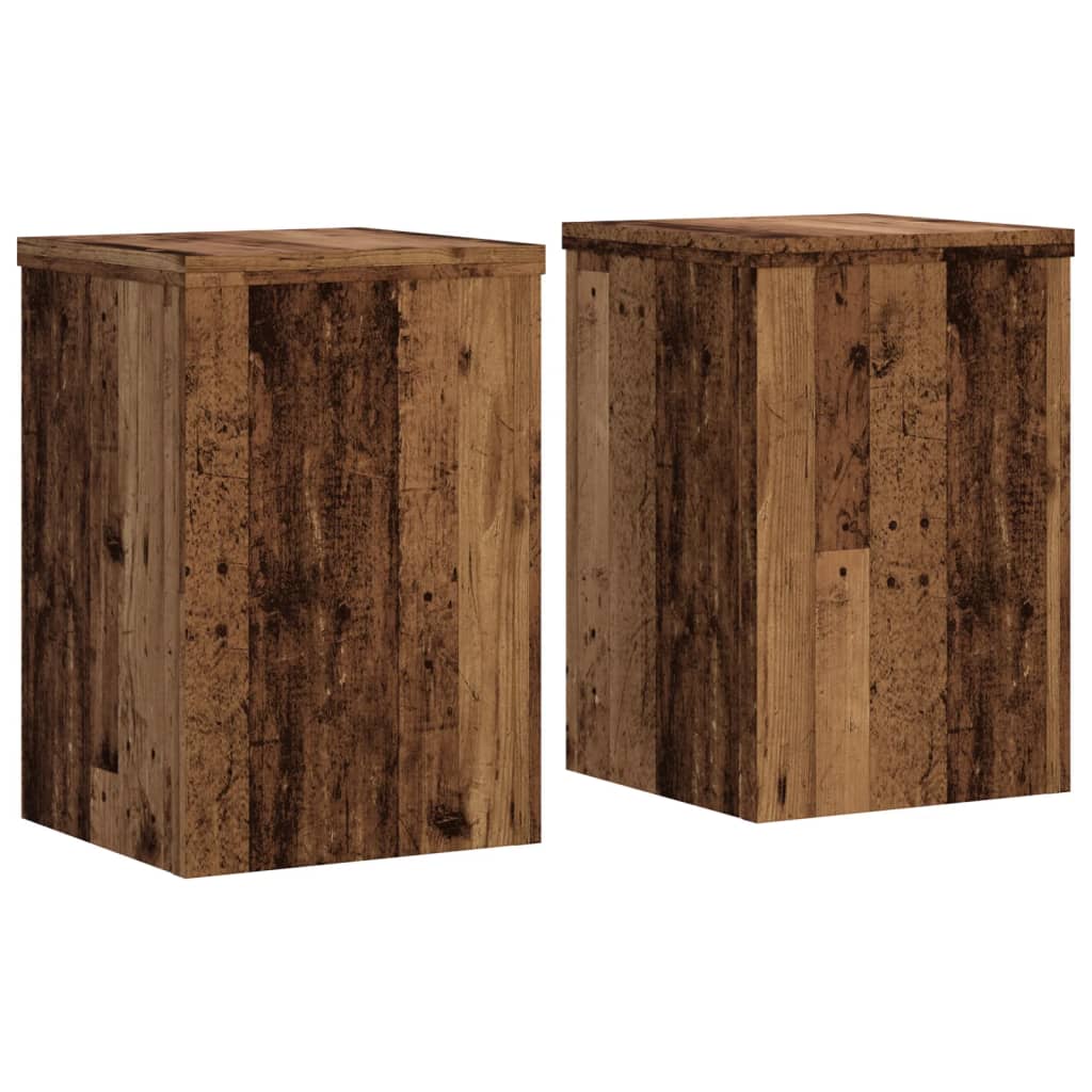VidaXL Pflanzenständer 2 Stück 25x25x35 cm behandeltes Holz, altholzfarben