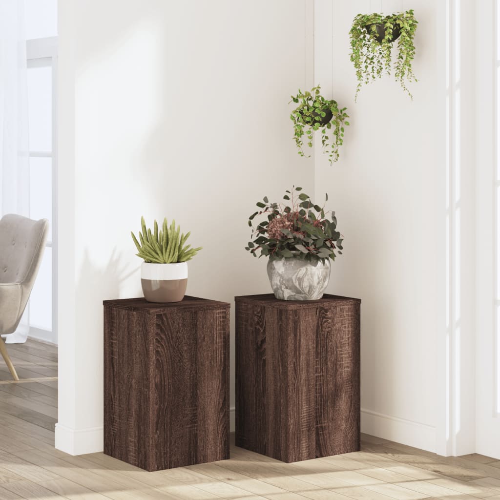 Vidaxx Pflanzenständer 2 Stück 30x30x50 cm Holzwerkstoff braune Eiche