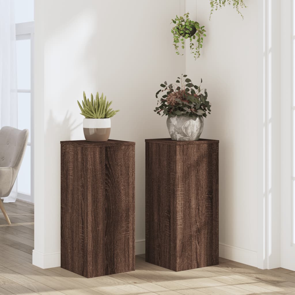 Vidaxx Pflanzenständer 2 Stück 30x30x70 cm Holzwerkstoff braune Eiche