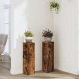 Vidaxx Pflanzenständer 2 Stück 17x17x60 cm verarbeitetes Holz geräucherte Eiche
