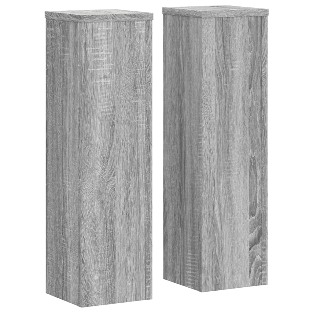 VidaXL Pflanzenständer 2 Stk. 17 x 17 x 60 cm, Holzwerkstoff, graues Sonoma