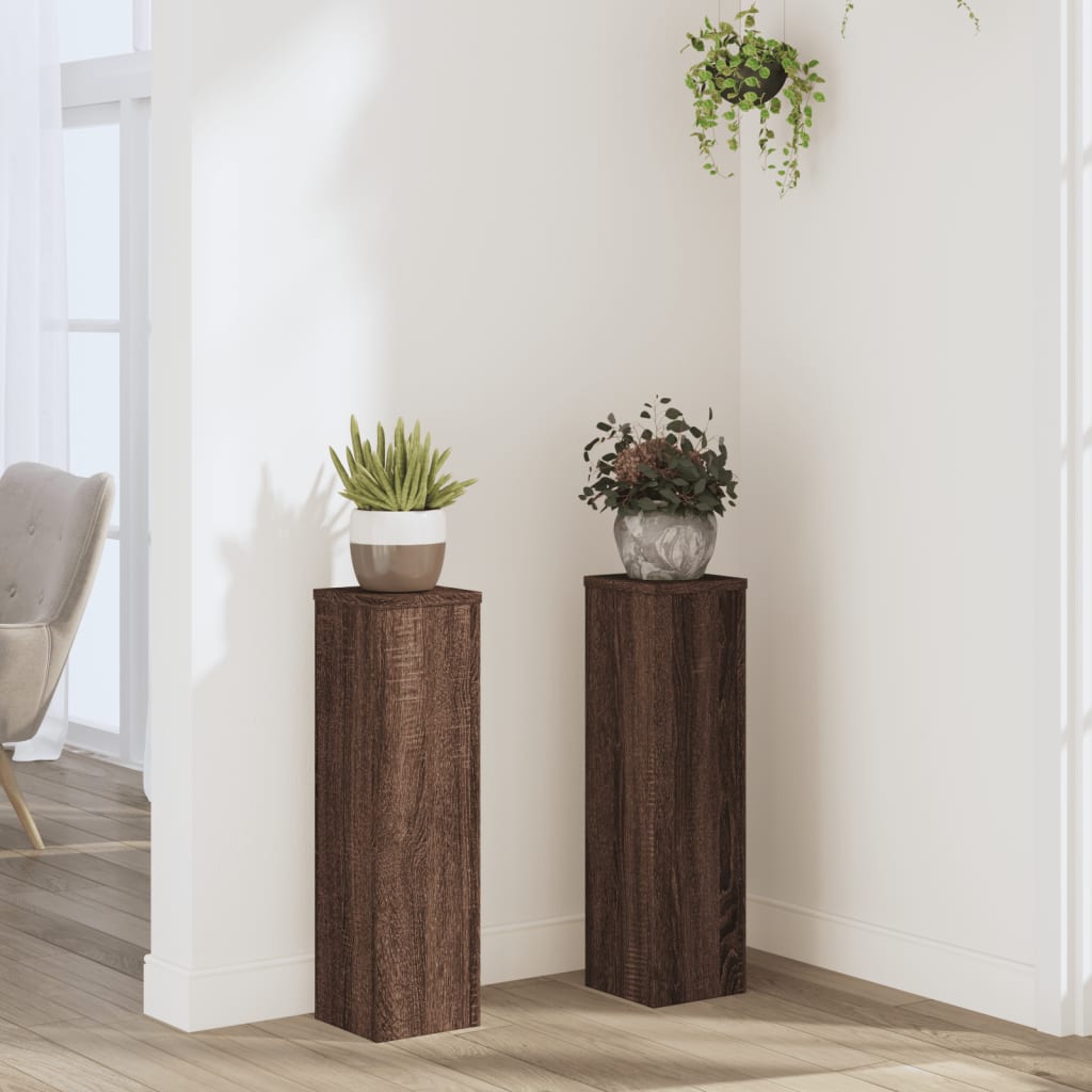 Vidaxx Pflanzenständer 2 Stück 17x17x60 cm Holzwerkstoff braune Eiche
