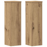 Vidaxxl Pflanzenständer 2 Stück 17x17x60 cm Holz handwerklich eichenfarben gefärbt