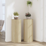 VidaXL Pflanzenständer 2 Stück 25x25x80 cm, Holzwerkstoff Sonoma-Eiche