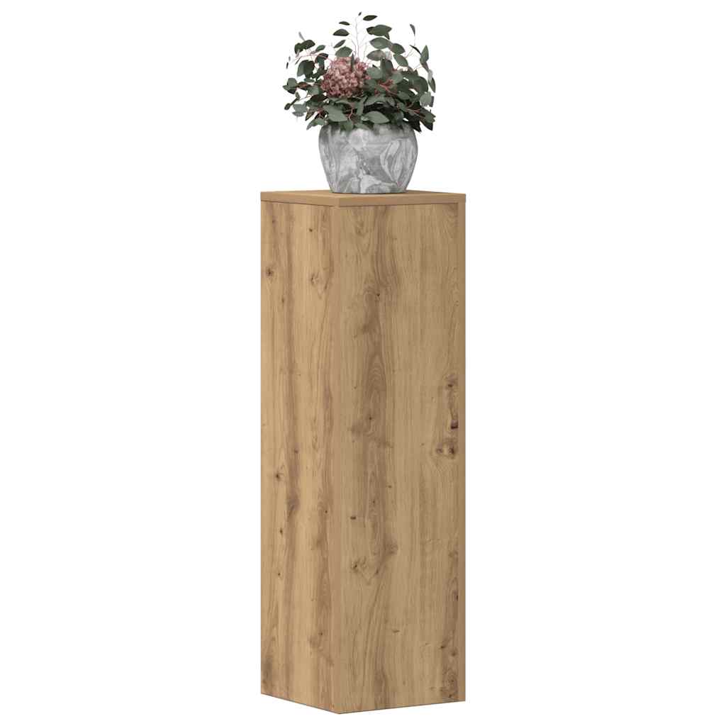VidaXL Pflanzenständer 2 Stück 25x25x80 cm Holz handwerklich eichenfarben gefärbt
