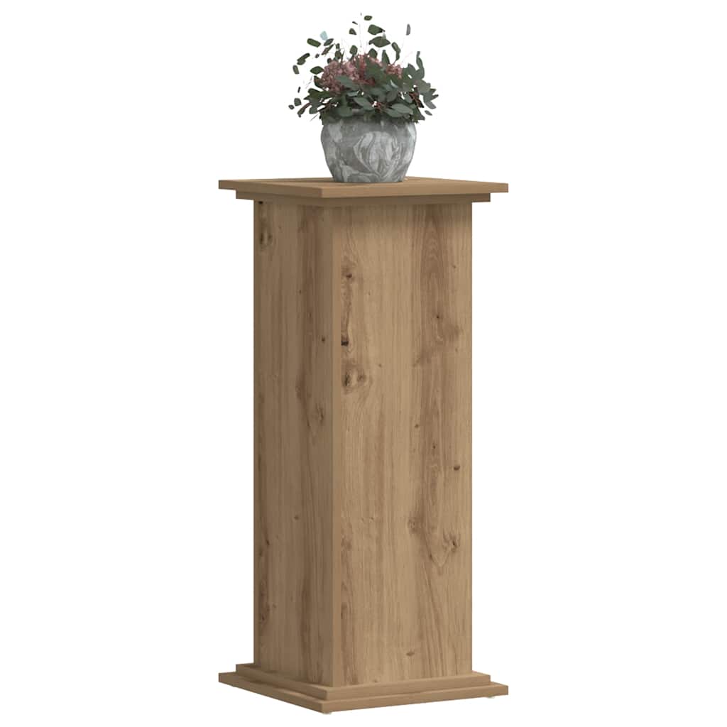 VidaXL Pflanzenständer 33 x 33 x 80 cm, handgefertigtes Holz, handgefertigte Eichenfarbe