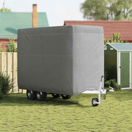 Vidaxx Pferdeanhängerabdeckung 334x148x230 cm Vlies grau