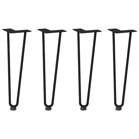 Vidaxl haarnadelpoten voor salontafel 4 st 42 cm massief staal zwart