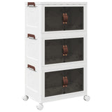 Vidaxx Aufbewahrungsbox stapelbar mit Rollen 3-lagig 28 l 48,5x29,5x86 cm