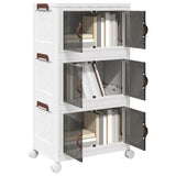 Vidaxx Aufbewahrungsbox stapelbar mit Rollen 3-lagig 28 l 48,5x29,5x86 cm