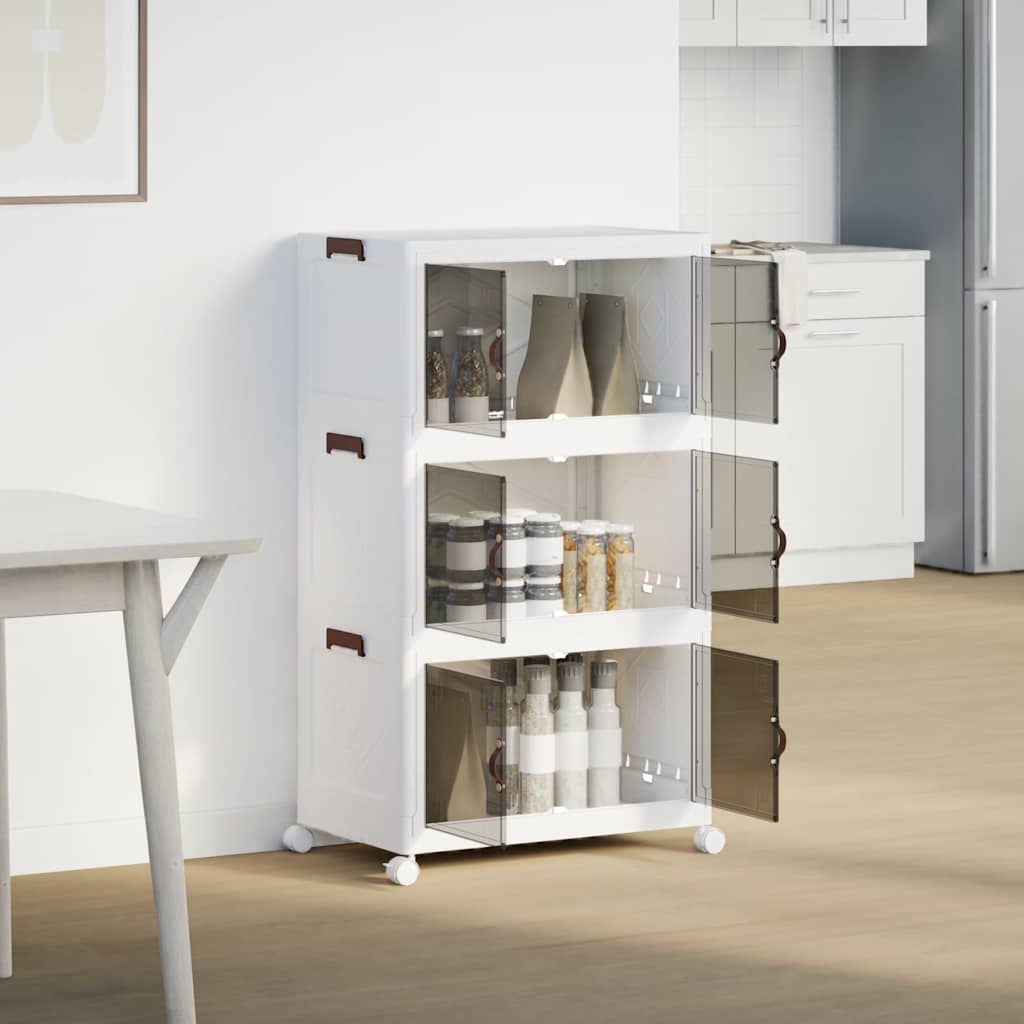 Vidaxx Aufbewahrungsbox stapelbar mit Rollen 3-lagig 75 l 64x39,5x110,5 cm