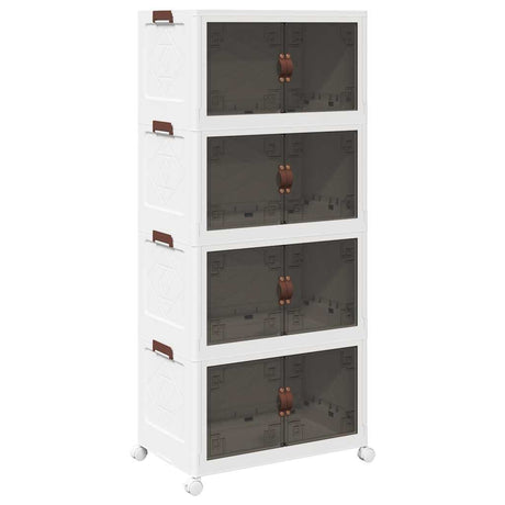 Vidaxx Aufbewahrungsbox stapelbar mit Rollen 4-lagig 75 l 64x40x141,5 cm