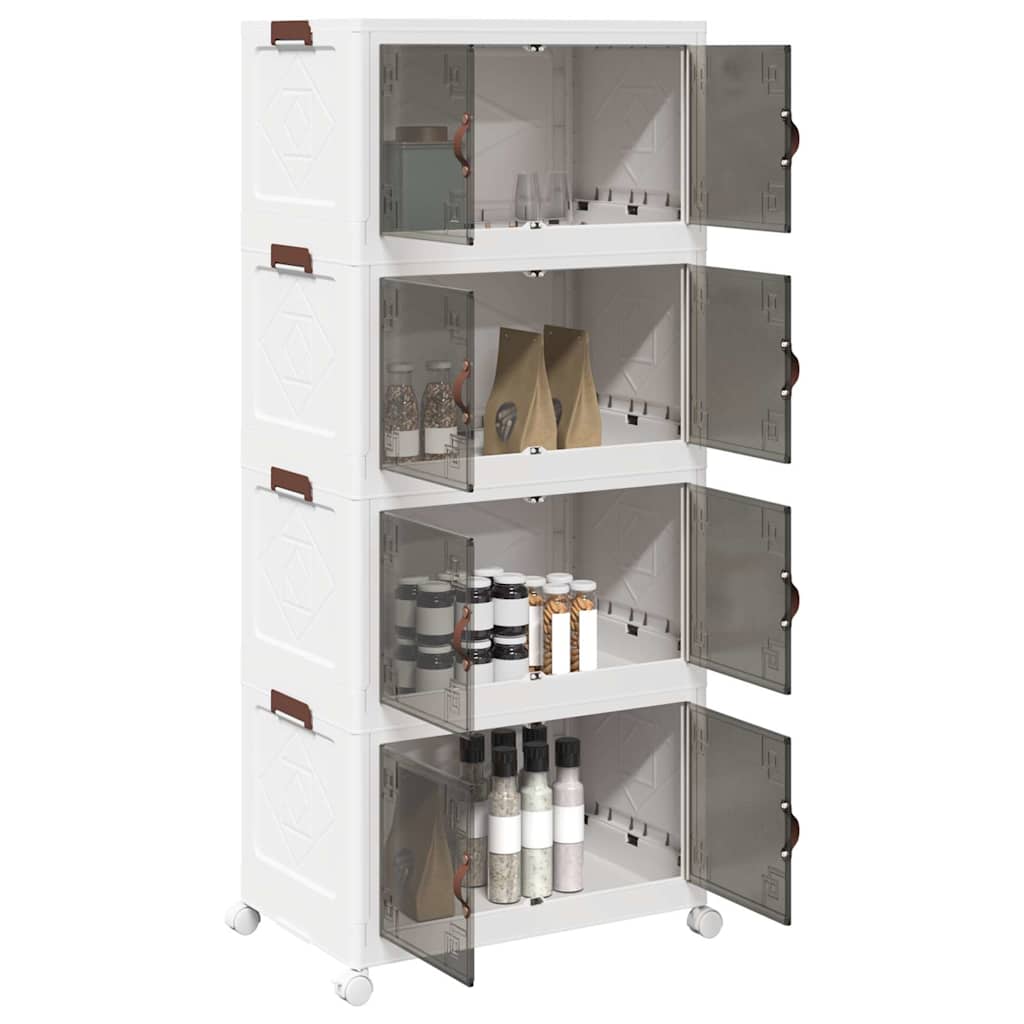 Vidaxx Aufbewahrungsbox stapelbar mit Rollen 4-lagig 75 l 64x40x141,5 cm