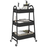 Vidaxl opbergtrolley 3-laags 42x41,5x77 cm staal zwart