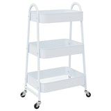 Vidaxl opbergtrolley 3-laags 42x41,5x77 cm staal wit