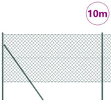 Vidaxl Zaunpfahl grün 10 x 1 m (60 x 60 mm Maschenweite) Stahl und PVC
