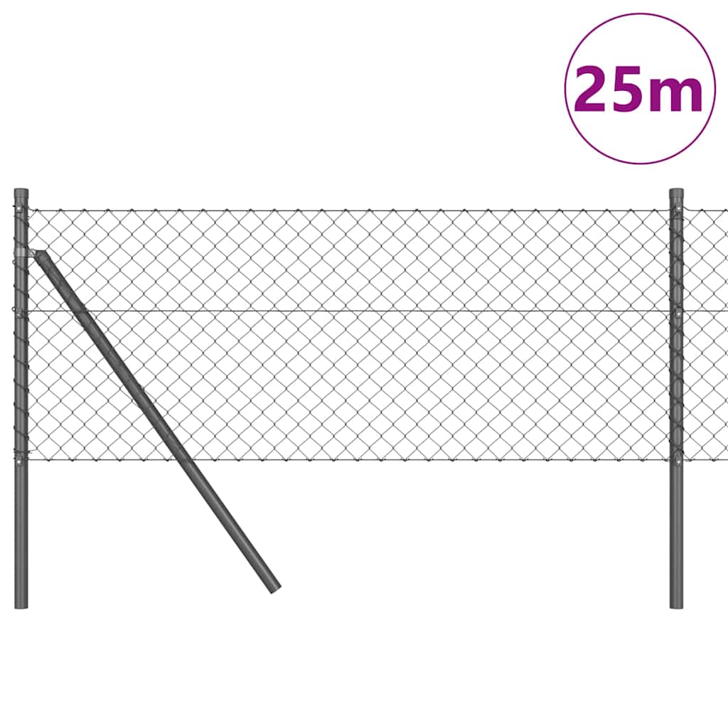 Vidaxl Zaunpfahl grau 25 x 0,6 m (40 x 40 mm Maschenweite)