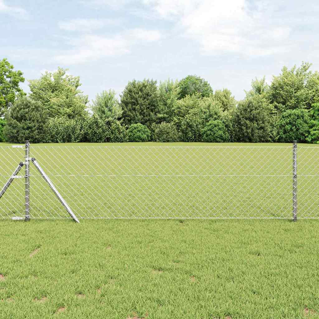 Vidaxl Zaunpfahl Silber 10 x 0,4 m (40 x 40 mm Maschenweite) Stahl