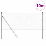 Vidaxl Zaunpfahl Silber 10 x 0,8 m (40 x 40 mm Maschenweite) Stahl