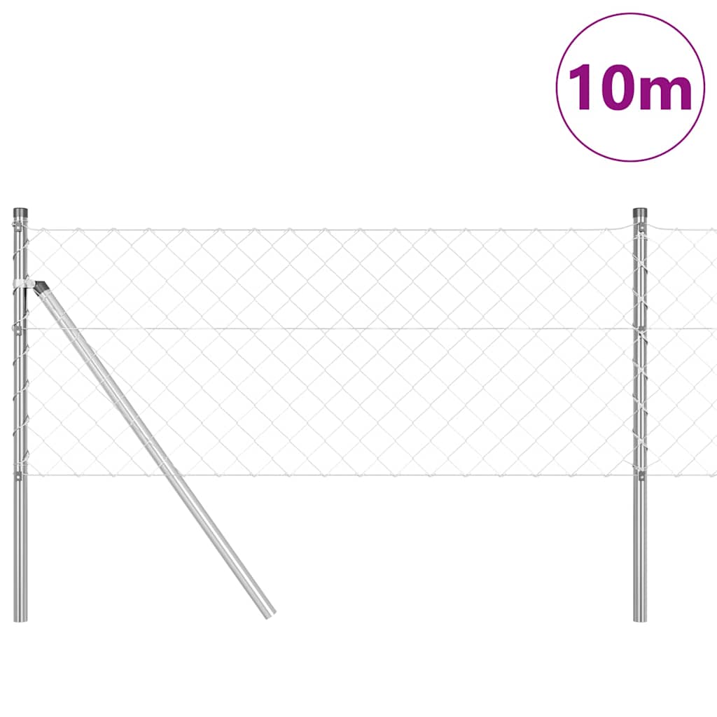 Vidaxl Zaunpfahl Silber 10 x 0,4 m (60 x 60 mm Maschenweite) Stahl