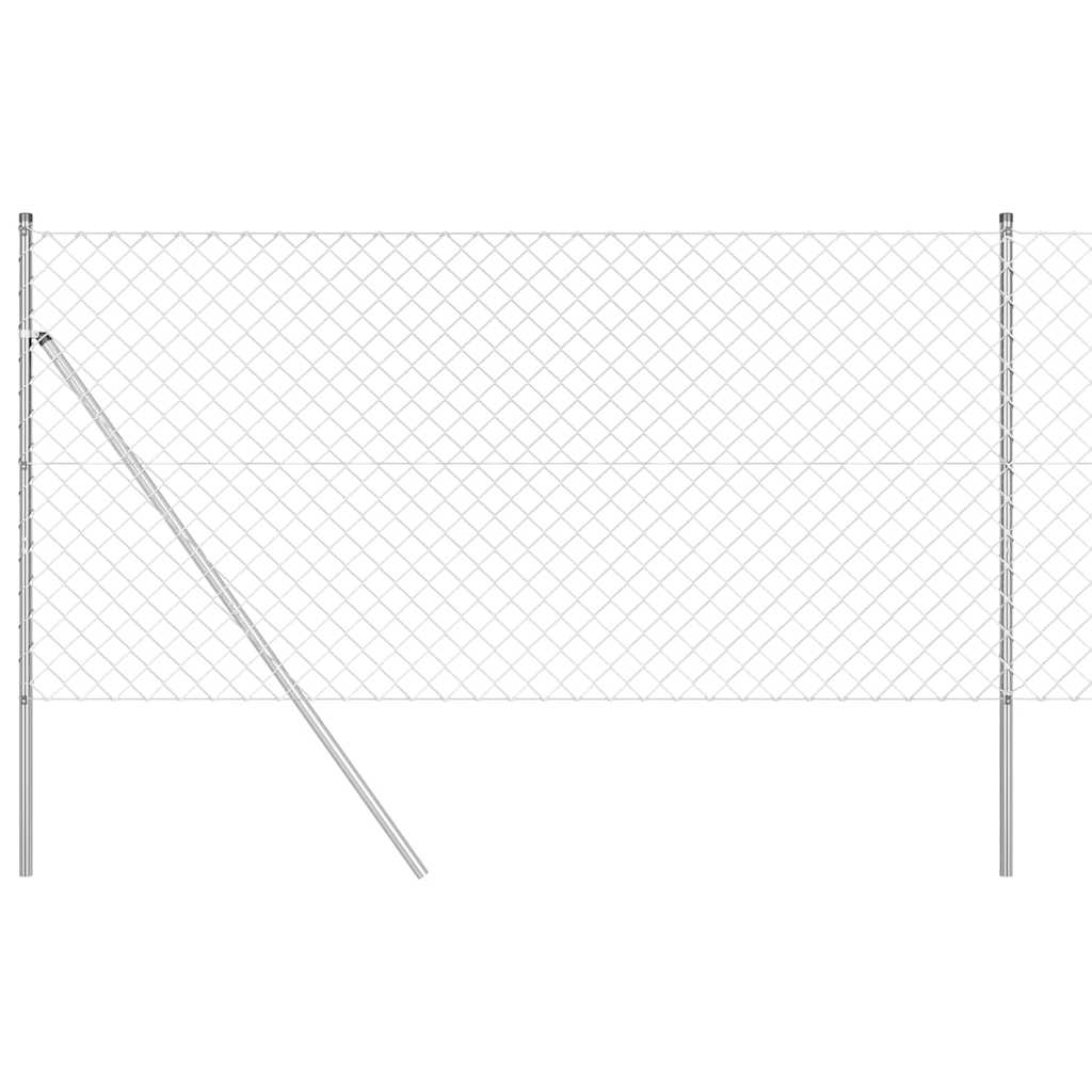 Vidaxl Zaunpfahl Silber 10 x 1,2 m (60 x 60 mm Maschenweite) Stahl