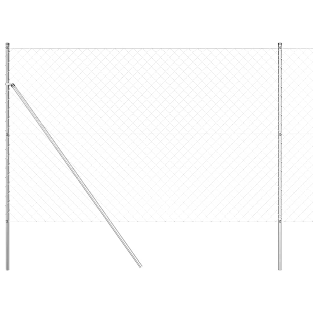 Vidaxl Zaunpfahl Silber 10 x 1,5 m (60 x 60 mm Maschenweite) Stahl