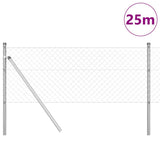 Vidaxl Zaunpfahl Silber 25 x 0,4 m (40 x 40 mm Maschenweite) Stahl