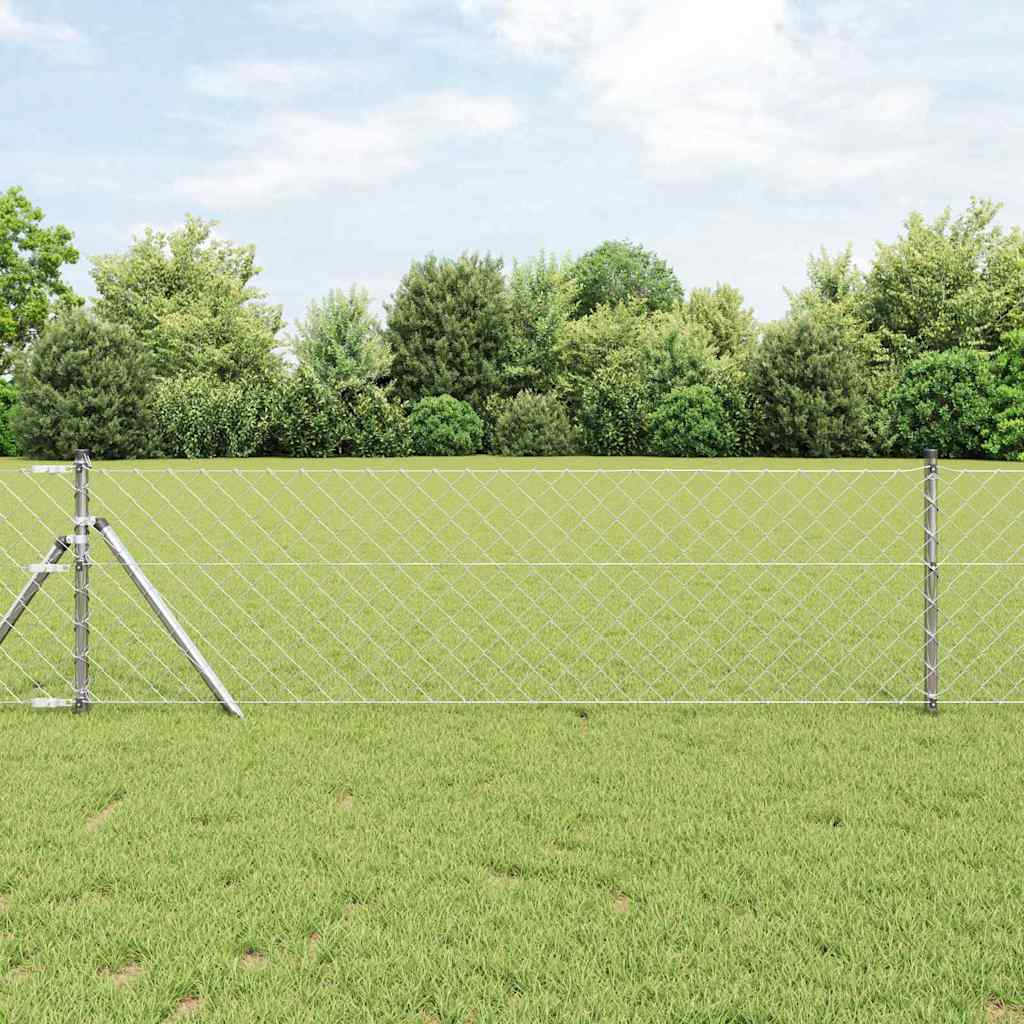 Vidaxl Zaunpfahl Silber 25 x 0,6 m (60 x 60 mm Maschenweite) Stahl