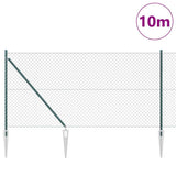 Vidaxl Zaunpfahl grün 10 x 1 m (40 x 40 mm Maschenweite) Stahl und PVC