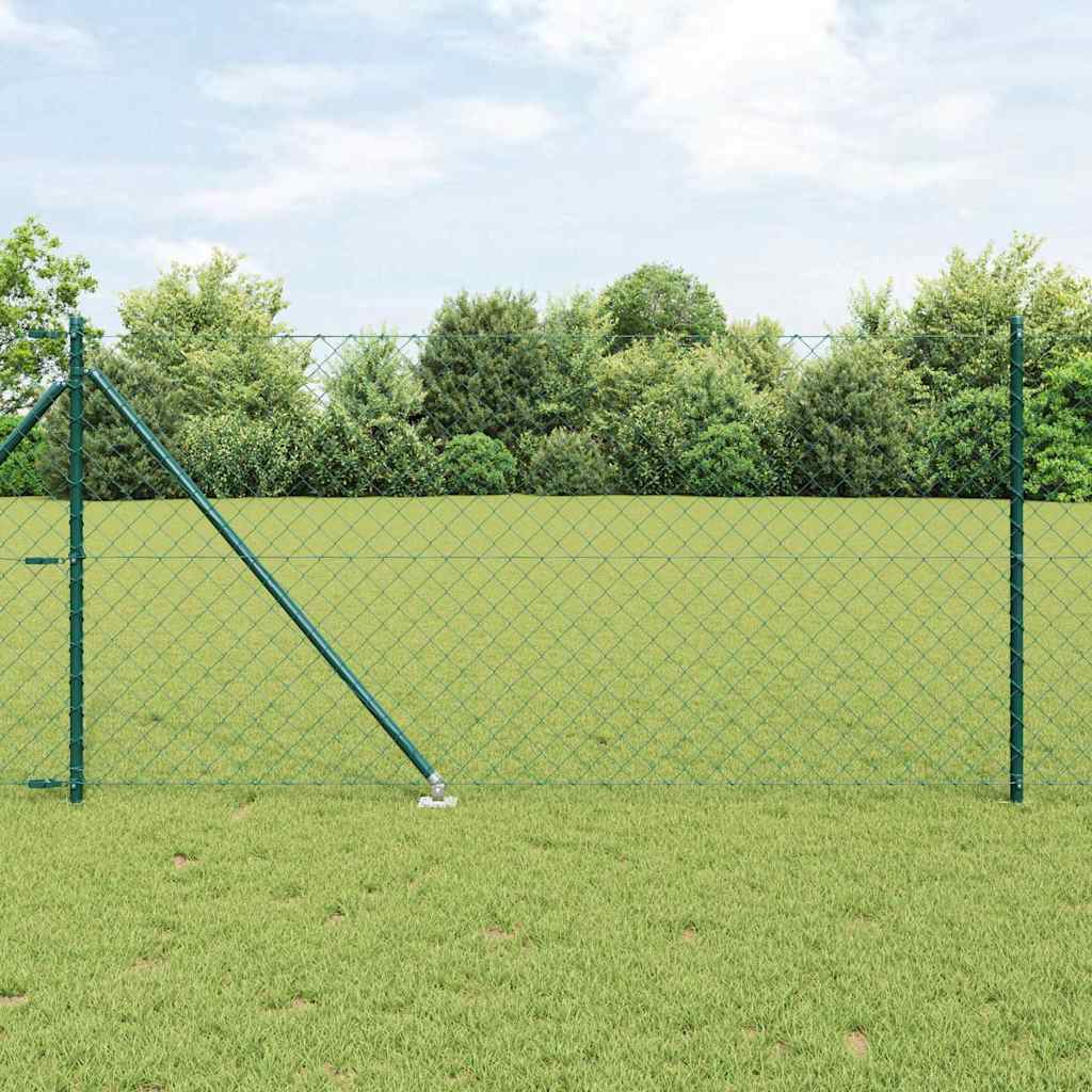 Vidaxl Zaunpfahl grün 10 x 1 m (60 x 60 mm Maschenweite) Stahl und PVC