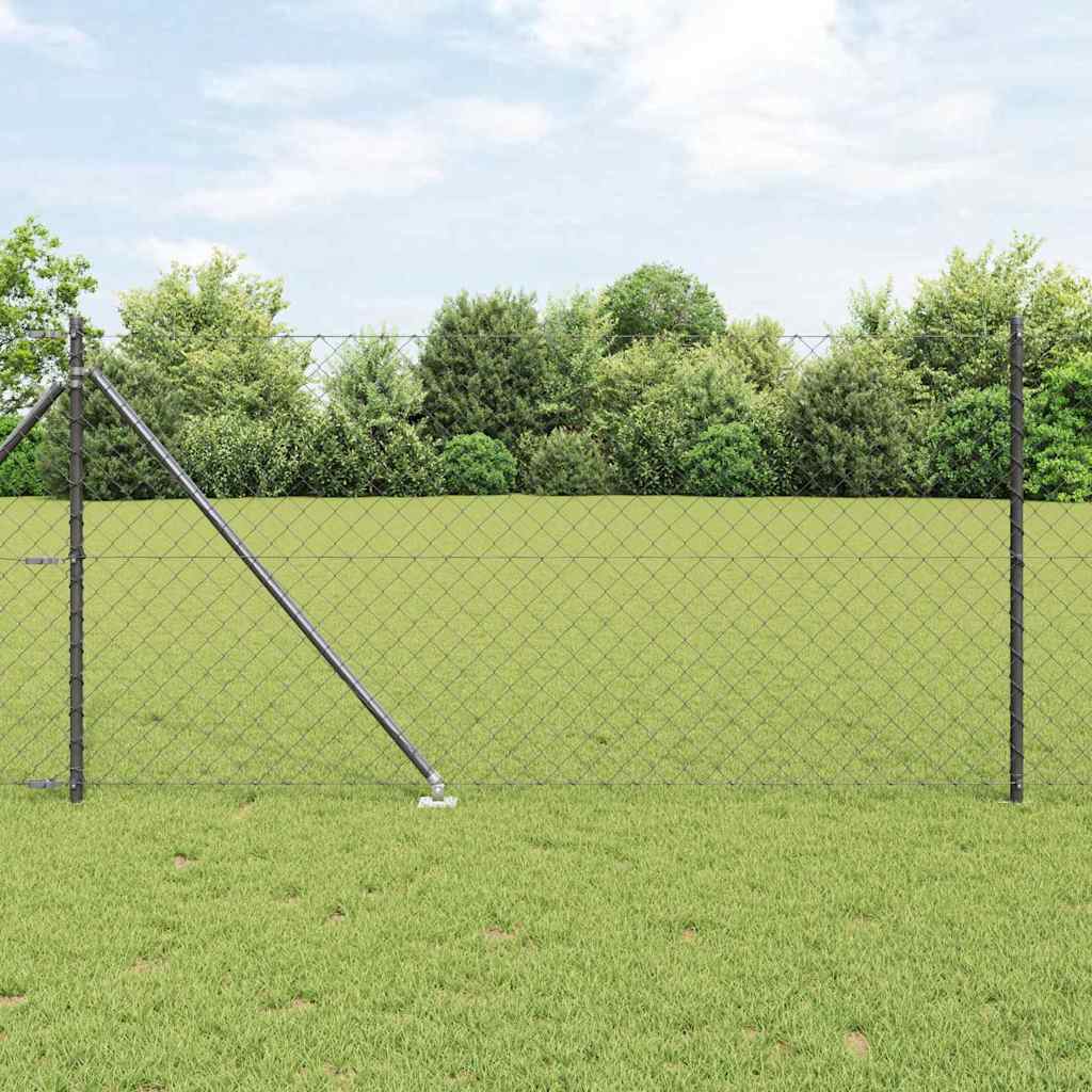 Vidaxl Zaunpfosten grau 10 x 1 m (60 x 60 mm Maschenweite) Stahl und PVC