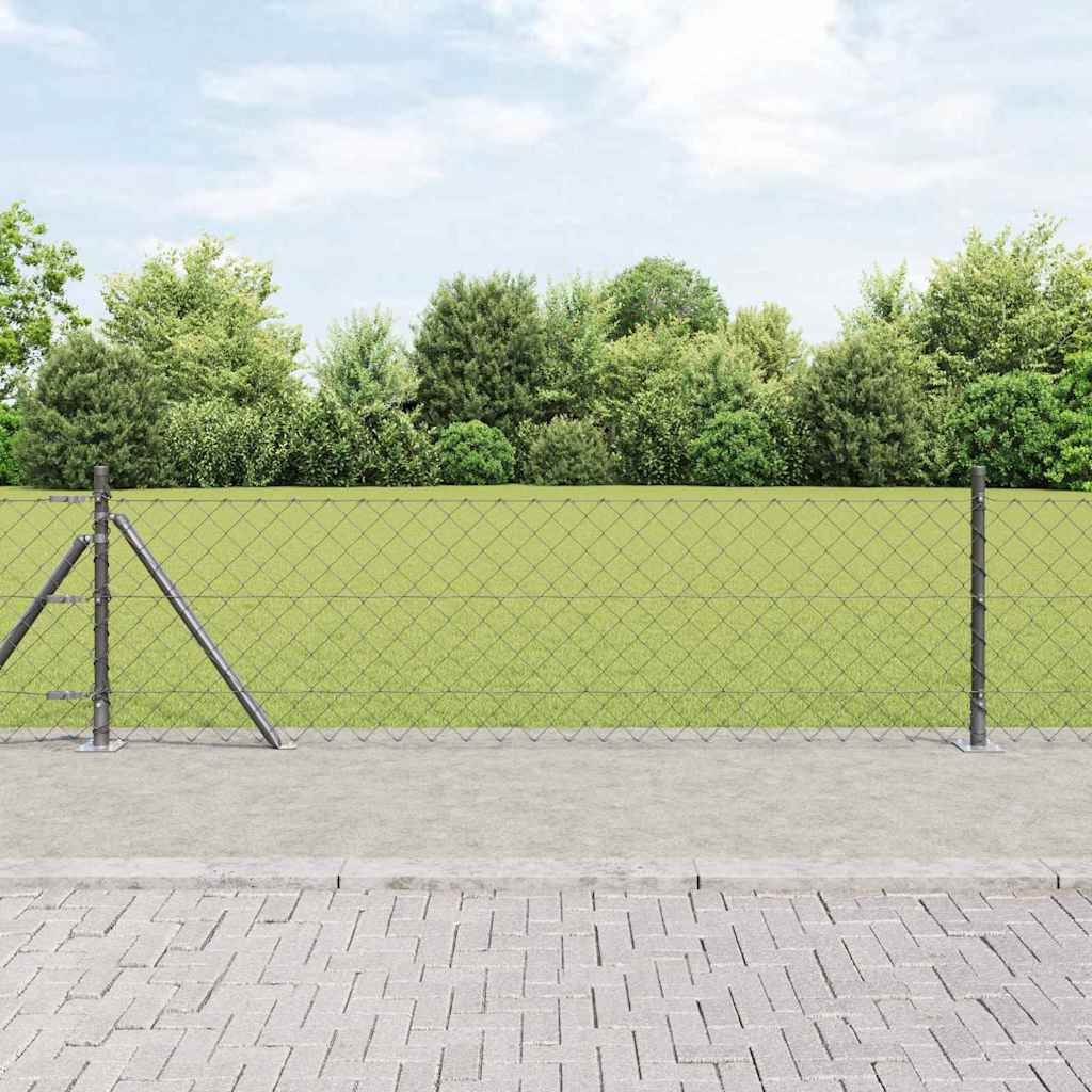 Vidaxl Zaunpfahl grau 10 x 0,4 m (60 x 60 mm Maschenweite)