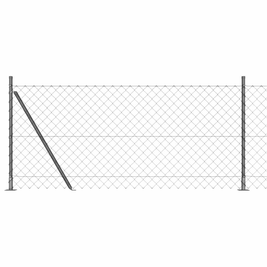 Vidaxl Zaunpfahl grau 10 x 0,8 m (60 x 60 mm Maschenweite)