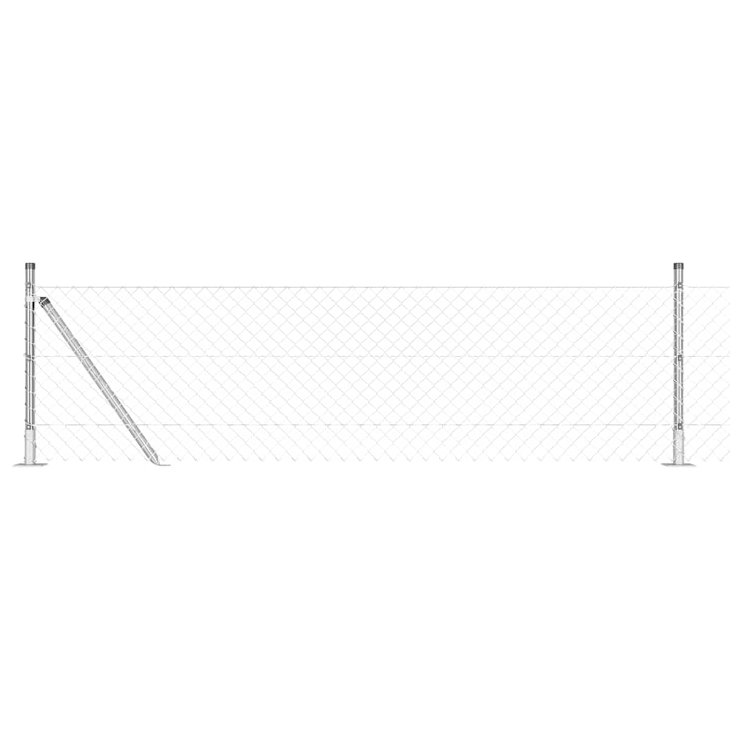 Vidaxl Zaunpfahl Silber 10 x 0,6 m (40 x 40 mm Maschenweite) Stahl