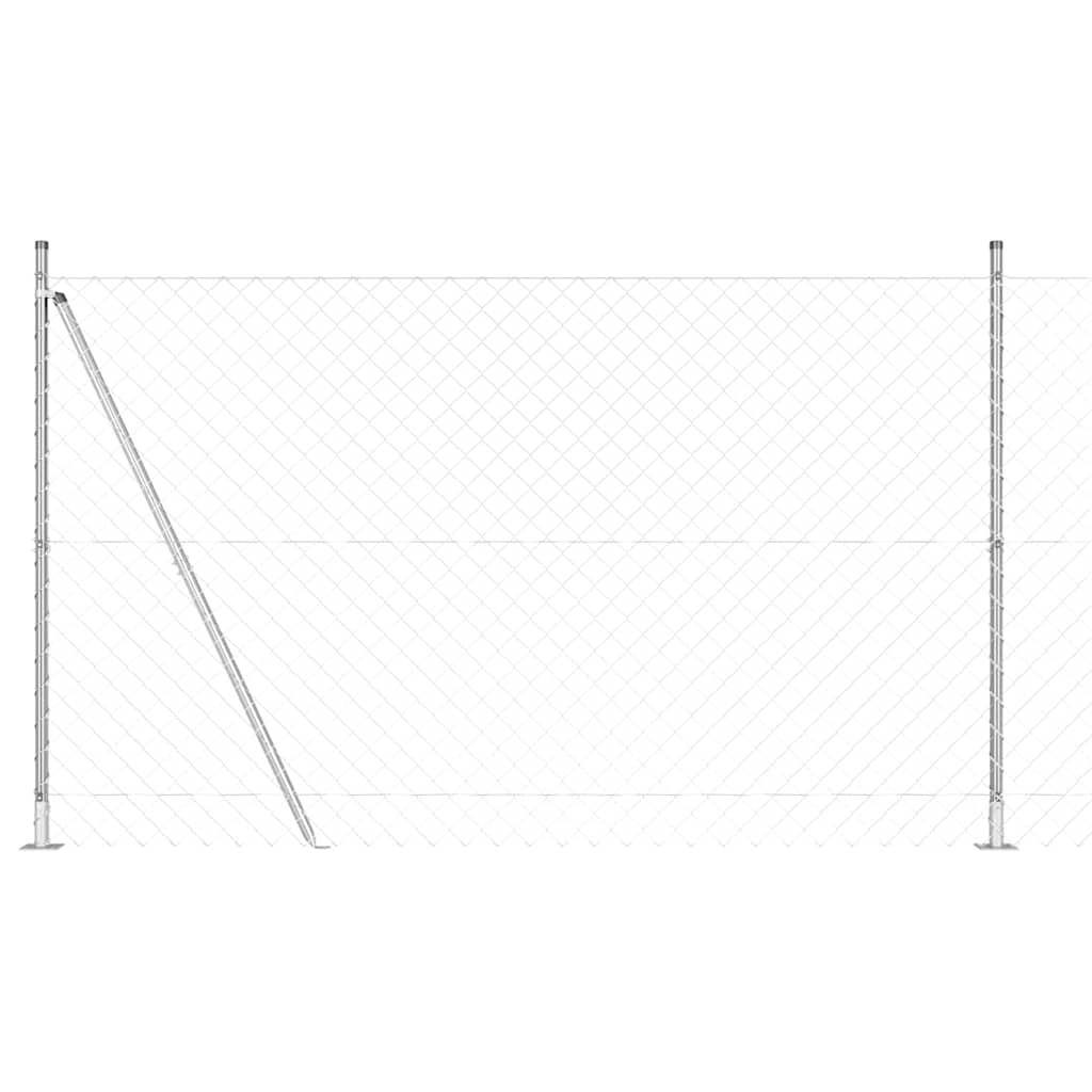 Vidaxl Zaunpfahl Silber 10 x 1,5 m (60 x 60 mm Maschenweite) Stahl