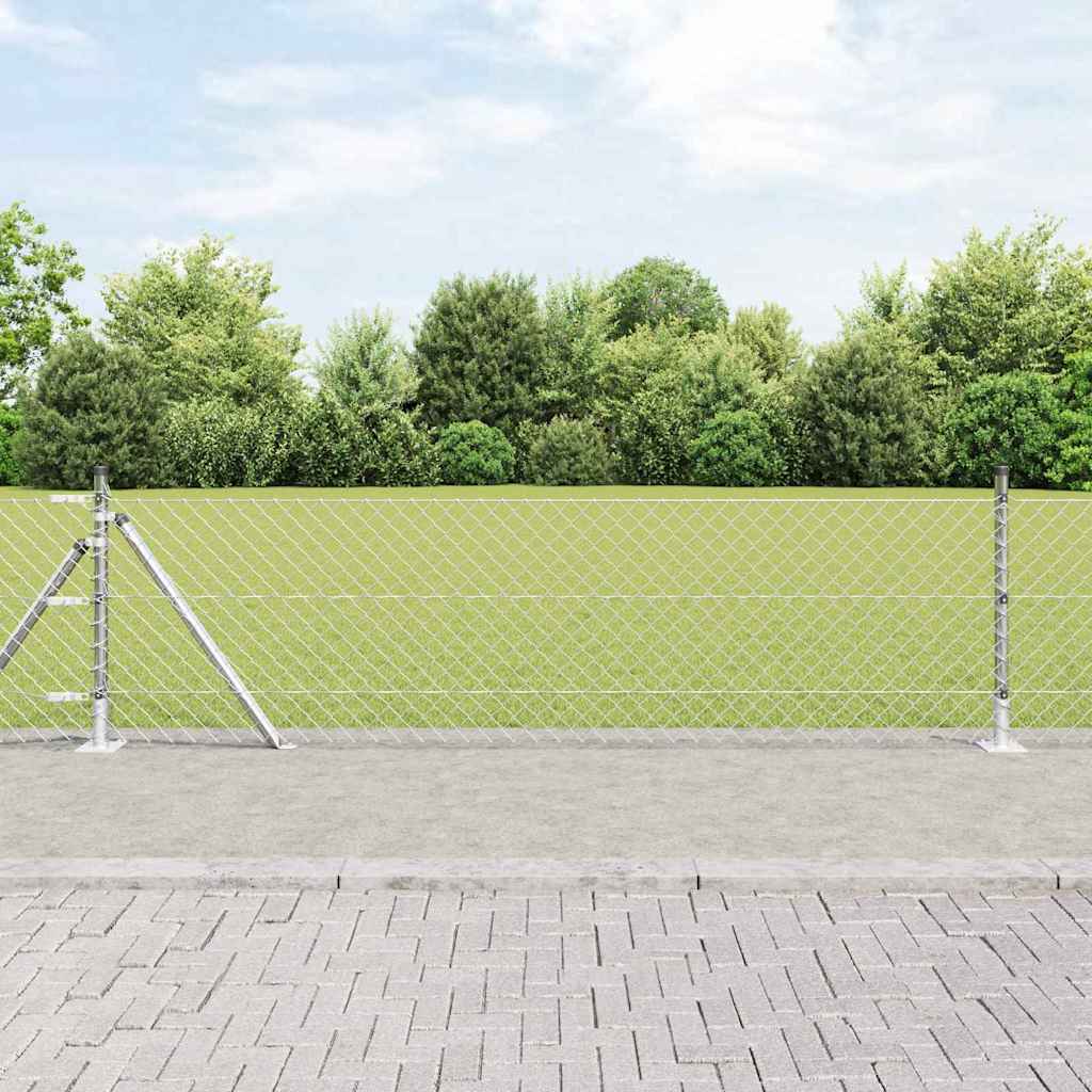 Vidaxl Zaunpfahl Silber 25 x 0,4 m (60 x 60 mm Maschenweite) Stahl