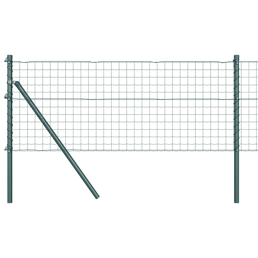 Vidaxl-Zaun mit Pfosten grün 0,8 x 10 m aus Stahl und PVC