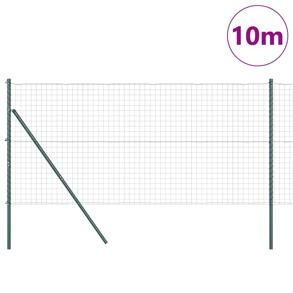 Vidaxxl-Zaun mit Pfosten grün 1,4 x 10 m aus Stahl und PVC